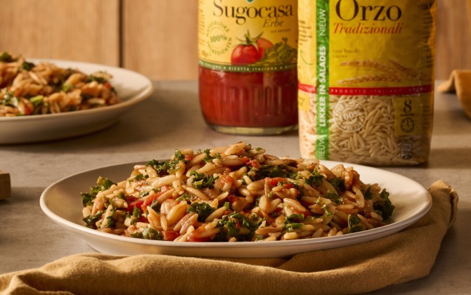 Recept Orzotto met Sugocasa en boerenkool Grand'Italia